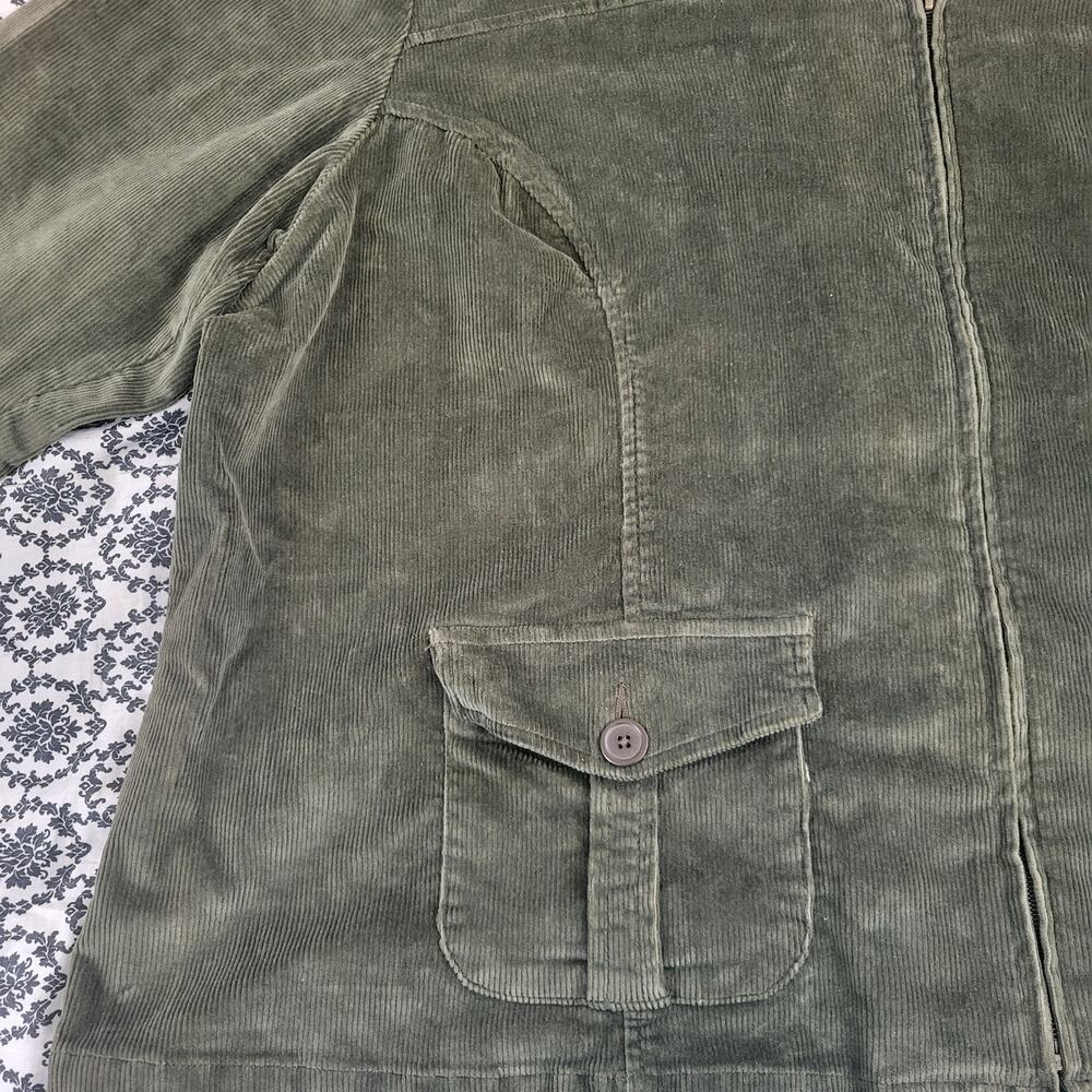 New Fashion Bug Green Corduroy Motorcycle Jacket Sz 30/32 - Picture 11 of 16